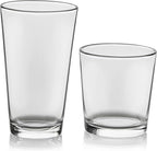 Libbey Flare Rocks, Glass Tumbler Set, Stylish Lead-Free Drinking Glasses Set of 16, Dishwasher-Safe Glass Cups Set for Daily Use and Parties