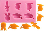 Graduation Cap Fondant Cake Decorating Silicone Mold Pastry Chocolate Candy Ice Cream Mold Baking Tool Silicone Baking Molds For Oven Cakes Shapes