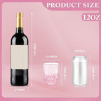 24 Pack Plastic Stemless Wine Glasses,12oz Unbreakable Vintage Elegant Drinking Glass Set,Reusable Fancy Cocktail Cups for Party, Wedding, and Bulk Events (24, 12oz-Pink)