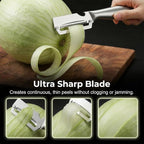 Multi-Functional Vegetable Peeler for Kitchen, 2026 New Vegetable Peeler with Wooden Handle and Bottle Opener, 2 in 1 Stainless Steel Kitchen Tool for Fruit Apple Potato Pumpkin Slicer (sliver, 2PCS)