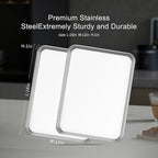 Stainless Steel Baking Sheet Set of 2-16" x 12" x 1" Heavy Duty Cookie Sheets for Baking, Rust & Warp Resistant Oven Tray, Non Toxic & Dishwasher Safe Baking Pans for Cooking, Roasting, Broiling