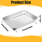 2 Pack Baking Sheet, 6.9 x 9.2 x1 Inch Stainless Steel Cookie Sheet, Toaster Oven Tray Pans, Heavy Duty Baking Pans for Kitchen, Bakings Tray for Oven, Easy Clean & Dishwasher Safe