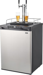 VEVOR Beer Kegerator, Dual Tap Home Draft Beer Dispenser for Ball Lock, Full Size Keg Refrigerator with 5lbs CO2 Tank, Hold 2 Sixth / 2 Slim / 3 Ball lock keg, 162L