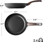 SENSARTE Nonstick Frying Pan Skillet, Egg pan, Omelette Pan, Healthy Cookware Chef's Pan, PFOA Free, 11 Inch, Black