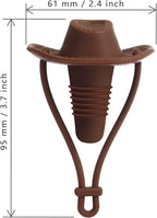 Silicone Wine Stopper Cute Wine Accessories Reusable Sealing plug Fun Cowboy Hat bottle Seals keep wine fresh Gifts for Wine Collector replacement Corks (Brown+White)