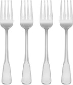 Oneida Silverware Set, Colonial Boston Everyday Flatware 4-Piece Salad Forks Set, Service For 4, 18/0 Stainless Steel, Mirror Finish, Dishwasher Safe, Home And Kitchen Utensils (Silver, 4 Piece)