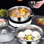 Steamer Pot for Cooking 11 inch Steamer Pot 2-tier Multipurpose 18/10 Stainless Steel Steam Pot Cookware with Lid for Vegetable, Dumpling, Stock, Sauce, Food