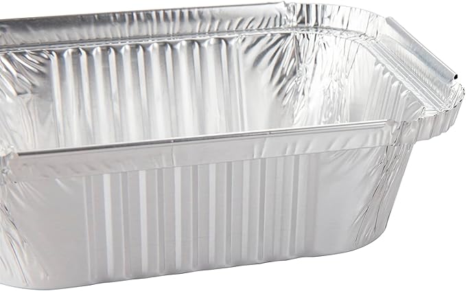 Waytiffer Aluminum Foil Pan with Platsic lids (50 Pack) 5.5" x 4.5" 1LB Capacity Foil Food Containers with Strong Seal for Freshness & Spill Resistance/Meal Prep Freezer Drip Pans BBQ,Takeout