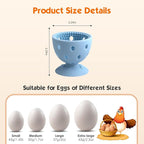 Egg Brush Cleaner, Egg Cleaner Scrubber for Fresh Eggs, Cute Chick Shaped Silicone Egg Washer, Reusable Multipurpose Washing Egg Tool for Fruits and Vegetables(Blue)