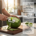 Multi-Functional Vegetable Peeler for Kitchen, 2026 New Vegetable Peeler with Wooden Handle and Bottle Opener, 2 in 1 Stainless Steel Kitchen Tool for Fruit Apple Potato Pumpkin Slicer (sliver, 1PCS)