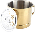 1L Ice Bucket Wine Cooler Bucket Stainless Steel Wine Chiller Handles Filter Plate Parties Gold (Gold)
