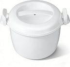 DOITOOL Microwave Rice Cooker 2 Quart, Microwave Steamer for Vegetables, 1.8L Professional Large Micro Cookware for Grains, Pasta & Potatoes - BPA Free, Dishwasher Safe