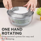 KEOUKE Salad Spinner and Vegetable Chopper Set with 3 Blades, 4.2Qt Large Bowl for Effortless Lettuce Drying, Onion Dicing, and Potato Cutting