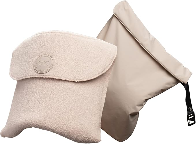 trtl Travel Pillow Original 2.0 – Scientifically Proven Super Soft Travel Pillow with Premium Head & Neck Support – for Airplane Travel – Machine Washable – Lightweight & Compact - Sand Beige – Small
