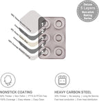CHEFMADE Brownie Muffin Cake Pan,6-Cavity Non-Stick Bowl Pan Bakeware for Oven Baking (Champagne Gold)