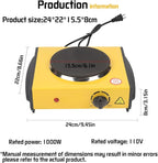 Countertop Burner - Compact and Portable Electric Hot Plate Stove, Temperature Controls, 1000/2000 Watts Coiled/Cast Single/Double Burner (Yellow, Cast Single)