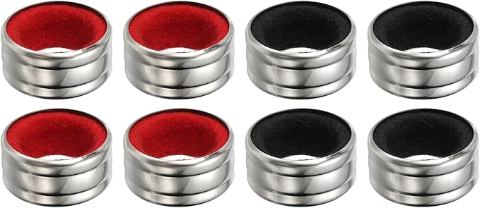 PATIKIL 8 Pcs Wine Bottle Collars, Stainless Steel & Velvet Felt Bottle Drip Ring Anti-overflow Wine Drip Catcher Accessories for Kitchen Bar Party Beverage, Black/Red (Ordinary&Flannel)