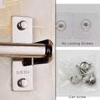 Kitchen Sliding Hooks, Stainless Steel Hanging Rack Rail Organize Kitchen Tools with 10 Utensil Removable S Hooks for Towel, Pot Pan, Spoon, Coats, Bathrobe, BBQ,Wall Mounted Hanger
