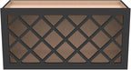 Solid Wood Mocha Wine Bottle Rack Wall Cabinet with Lattice Panels, Wine Storage for Bar, Pantry, Cellar & Basement - 30'W 12'D 18'H (Charcoal Black)