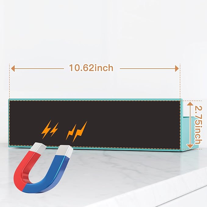 Mystozer Magnetic Spice Rack for Refrigerator, Kitchen Organizer and Storage Shelf, Blue(2 Pack)