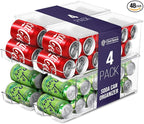 ClearSpace Soda Can Organizer & Soda Can Dispenser for Refrigerator - Fridge Organizer & Stackable Drink Organizer for Fridge, Can Organizer for Refrigerator - Holds 12 Cans Each, BPA Free - 4 Pack