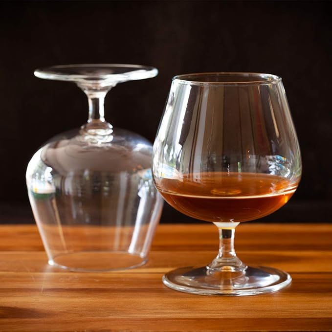 Restaurantware-Cascata 13 Ounce Brandy Glasses, Set Of 12 Tempered Snifter Glasses - Chip-Resistant, Fine-Blown Glass Brandy Snifters, Dishwasher-Safe, For Liquors