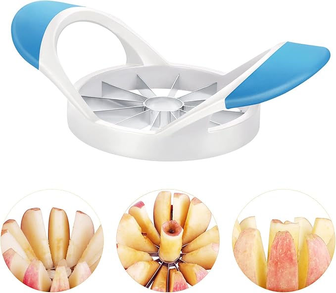Supercenter Apple Cutter, Apple Corer and Slicer - Stainless Steel Apple Corer - 4.72 Inch Apple Slicer Tool with 12 Super Sharp Blades, lightweight Apple Slicer and Corer with Anti-slip Handle