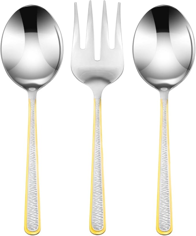 75-Pc Luxury Flatware Set for 12 w/Storage Case 24K Gold Premium Dining Cutlery Service - 18/10 Surgical Stainless Steel Silverware Hostess Serving Set