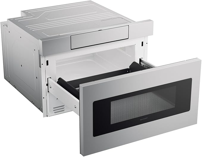 SHARP SMD2470ASY Microwave Drawer Oven, 24-inch, 1.2 Cubic Feet, 950 Watt, Concealed Control Panel with Digital LCD Display, Stainless Steel