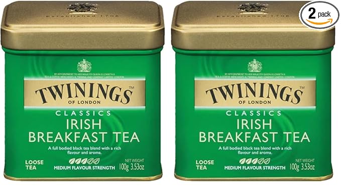 Twinings of London Loose Irish Breakfast Tea, 3.53 Ounce Tin (Pack of 2)