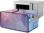 Marble Print Toaster Oven Cover, Heavy Duty Heat-Resistant Air Fryer Cover for Kitchen Counter, Small Appliances Dust Slipcovers, Blue Pink Gold, (Large-18.5*22.5*12.99 inches)