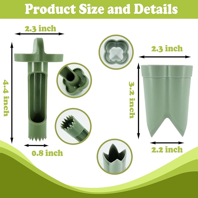 FANTEXY 2-in-1 Pepper Corer Set - Jalapeno Chili Seed Remover and Bell Pepper Corer Quickly Cutter Deseeding Tool,for Vegetables and Fruit,Kitchen and Camping Gadget