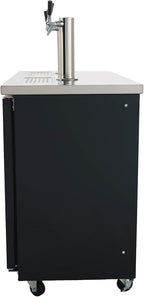 PEAKCOLD 2 Door, 4 Tap Commercial Beer Dispenser - Double Tower Keg Cooler - Kegerator; 60" W