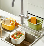 Kitchen Sink Strainer Basket, Faucet Hanging Strainer, Multi-Functional Food Colander,Press Automatic Dumping Kitchen Draining Basket, Easy Drain Filter with Bottom Release (Green)