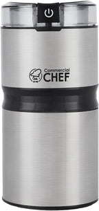 Electric Coffee Grinder Spice Grinder - Stainless Steel Blades Grinder for Coffee Bean Seed Nut Spice Herb Pepper, Brushed Stainless Steel Texture and Transparent Lid
