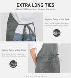 Syntus Apron for Men Women, Adjustable Cooking Kitchen Chef Aprons with 2 Pockets, Cotton/Polycotton/Polyester