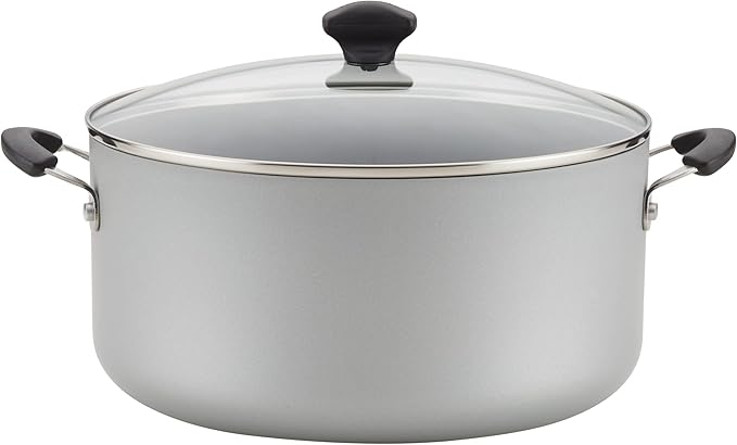 Farberware Cookware Nonstick Stockpot with Lid, 10.5 Quart, Silver