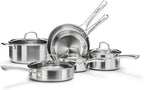 Stainless Steel Cookware Set,Tir-Ply Pots and Pans Set,10 Pcs Stainless Steel Induction Kitchen Cookware Sets,PFOA Free, Frying Pans, Butter warmer,Saute Pan & Stock Pot,Compatible with All Cooktops