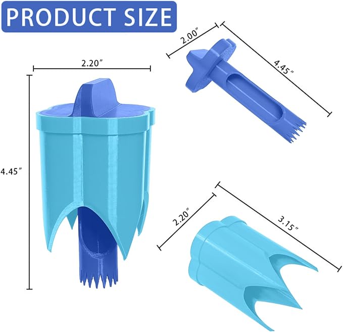 Pepper Corer, 2 in 1 Red Bell Pepper Seed Corer Remover Tool, Fruit & Vegetable Corers Quick Cave Tools for Jalapeno Cutter Deseeder, S-Blue