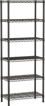 SINGAYE 6 Garage Heavy Duty Shelving Unit Kitchen Pantry Close Home Organizers and Storage Bathroom Shelf Laundry Room Organization Industrial Book Metal Wire Adjustable Shelves