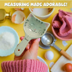 Cute Cat Measuring Spoons Set with Ribbon, Cute Cat Gifts for Women, Cat Themed Kitchen Accessories for Cat Baking Supplies, Ceramic Measuring Spoons for Cat Lover, Baking Gifts for Women (Set of 5)