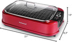 Smokeless Indoor Grill, Techwood 1500W Electric Grill Portable Korean Grill Non-Stick Grill Plates with Temperature Control, Removable Drip Tray, Tempered Glass Lid, Dishwasher-Safe