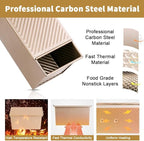 Amagabeli Pullman Loaf Pan with Lid Nonstick Bakeware 9”x4” Carbon Steel Corrugated 1 lb Bread Toast Box Mold for Cooking Oven Baking Roasting Toaster Bake Mold Homemade Cakes Baking Golden