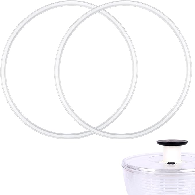 2 Pcs Salad Spinner Gaskets, Silicone BPA Free Replacement Gaskets Compatible with OXO Good Grips Salad Spinner Fruit Washer Vegetable Cleaner