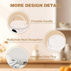 Small Rice Cooker, 2-Cups Uncooked/4-Cups Cooked with Handle, 6 Intelligent Cooking Modes for White Rice, Quinoa, Oatmeal - with Nonstick Inner Pot, Measuring Cup & Serving Spoon, 1.6L Capacity