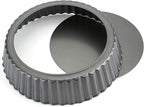 Tosnail 2 Pack Deep Tart Pan, 9.5" x 2" Quiche Pie Pan with Removable Loose Bottom, Fluted Baking Pan