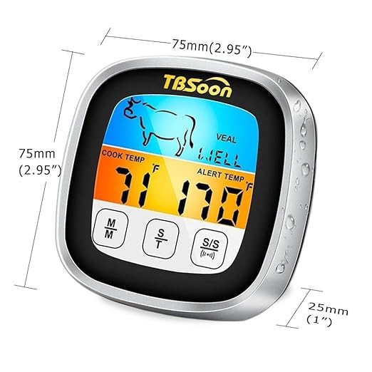 Multifunctional Digital Thermometer for Cooking,Food Thermometer+Thermometer Alarm+Kitchen Timer,Large Color Screen,Instant Read,Fast Response,grill bbq accessories,Kitchen Oven Meat Thermometer-DMT03