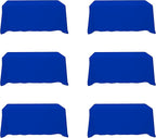 BRILLMAX 6 Pack Royal Blue Tablecloths for 6 Foot Rectangle Tables 90 x 132 Inch - 6ft Rectangular Bulk Linen Polyester Fabric Washable Cloth Cover for Wedding Reception Banquet Birthday Party