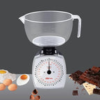 Tada 11lb Analog Food Scale Mechanical Dial Kitchen Scale, Removable Measuring Cup, Tare Function, Kitchen Friendly