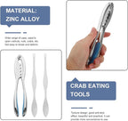VALICLUD Zinc Alloy Crab Eating Tools Set with 1 Azure Crab Needle Handheld Seafood Crackers and Shellers and Lobster Shell Opening Kitchen Specialty Gadgets for Home Use
